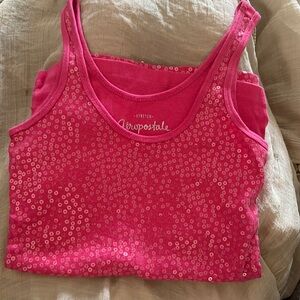 Aeropostal tank top in hot pink with front detailing